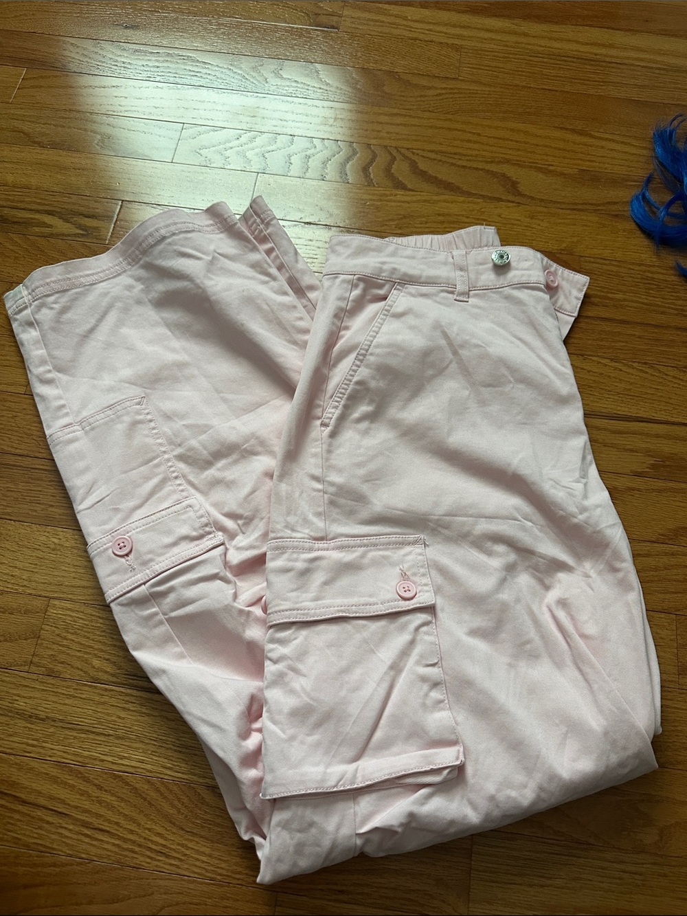 wild fable Pale Pink Cargo Pants with Buttoned Pockets
